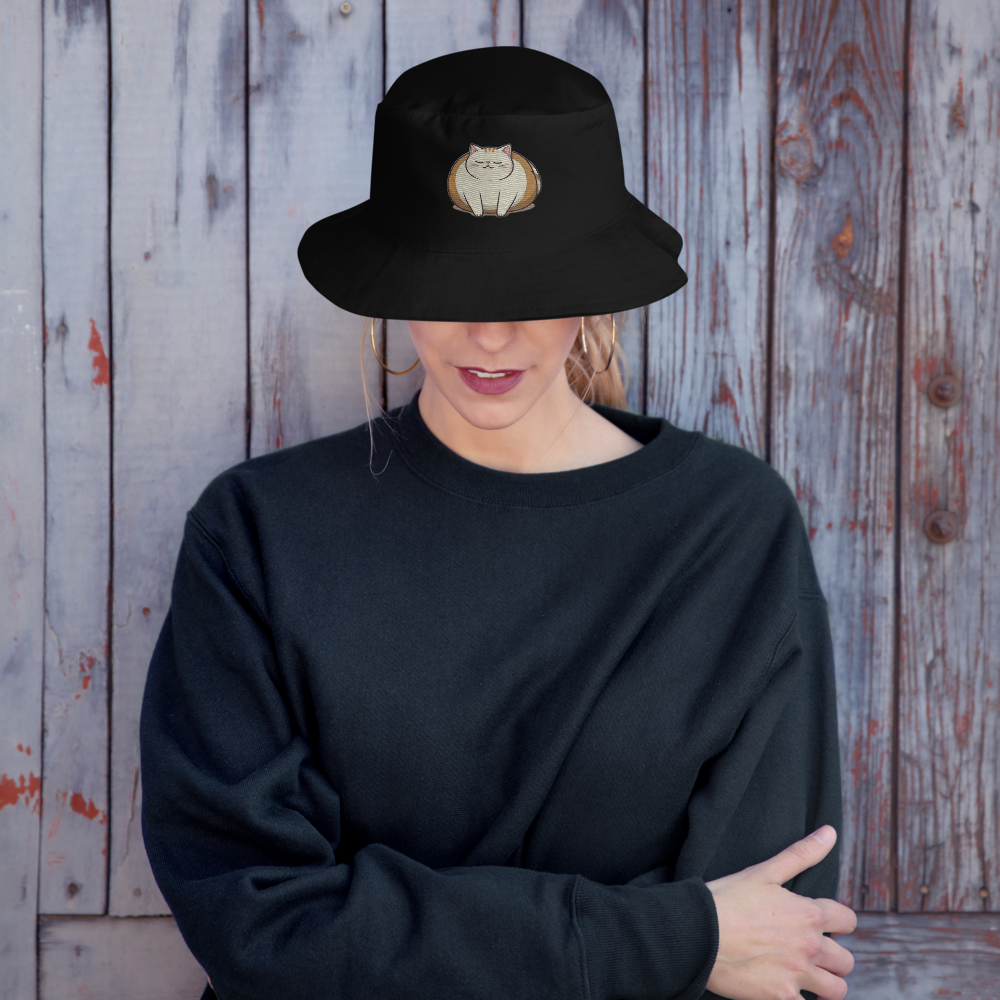 cat embroidered bucket hat - My Store